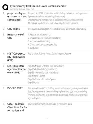 Cybersecurity Certification Exam Domains 2 and 3 / score 100% / 2025 update / Security+ CISSP study guide