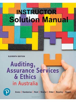 Preview of INSTRUCTOR MANUAL for Auditing, Assurance Services and Ethics in Australia 11th by Greg Sh