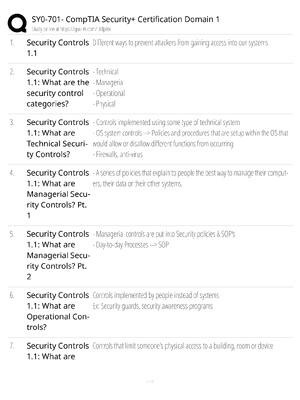 SY0-701 CompTIA Security+ Certification Domain 1 / score 100% / 2025 update / exam prep study guide
