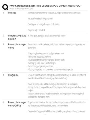 Preview of PMP Certification Exam Prep Course 35 PDU Contact Hours / score 100% / 2025 update / PMBOK