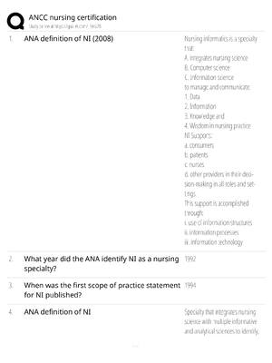 ANCC Nursing Certification / score 100% / 2025 update / RN-BC exam prep study guide
