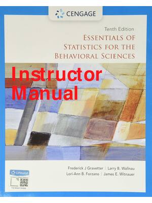 Preview of Instructor Manual Essentials of Statistics for the Behavioral Sciences 10th Edition By Fre