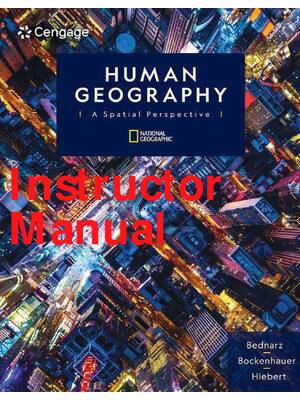 Preview of Instructor Manual Human Geography A Spatial Perspective 1st Edition By Sarah Witham Bednar