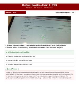 Custom Capstone Exam 1 0126 2026 Exam 105 Questions And Answers