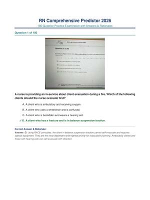 RN Comprehensive Predictor 2026 V2 A+Questions Answers