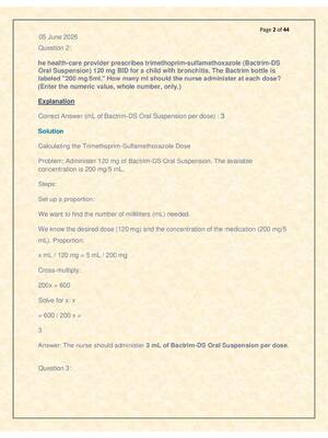 Preview of HESI RN Dosage Pre-assessment 2 EXAM 2026/2027 LATEST EXAM 55 questions and solutions GUAR