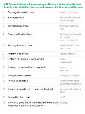 Preview of ATI Consent Mastery Pharmacology – Complete Medication Excellence Review – Verified Questions and Answers – Ultimate ATI Success System – A+ Guaranteed