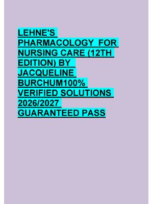 Preview of LEHNE'S  PHARMACOLOGY  FOR  NURSING CARE (12TH  EDITION) BY   JACQUELINE  BURCHUM100%  VER