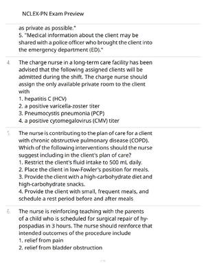 NCLEX-PN Exam Preview Study Guide - Verified Questions and Answers - A+ Guaranteed Success Review
