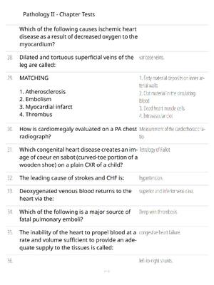 Preview of Pathology II Comprehensive Study Guide - Verified Questions and Answers - A+ Guaranteed Su