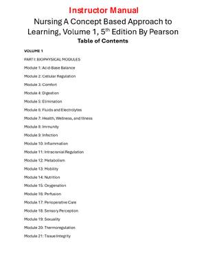 Preview of Instructor Manual Nursing A Concept Based Approach to Learning 1 Volume 5th Edition By Pea