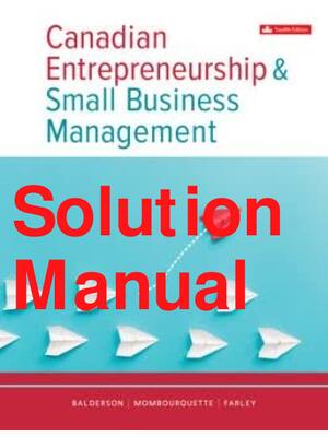 Preview of Solutions Manual PDF Canadian Entrepreneurship And Small Business Management 12th Edition