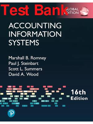 Preview of Test Bank Accounting Information Systems 16th Global Edition By Ma rshall Romney, Paul Joh