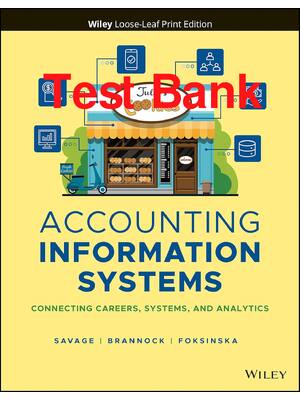 Preview of Test Bank Accounting Information Systems Connecting Careers Systems and Analytics 1st Edit