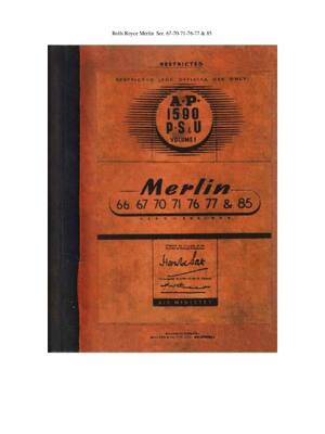 Preview of ROLLS-ROYCE MERLIN A.P.1590 P.S & U VOLUME 1 1944