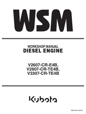 Preview of KUBOTA ENGINE 4 CYLINDER V3307-CR-TE4B SERVICE REPAIR SHOP MANUAL