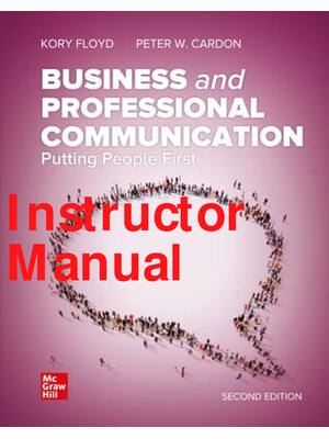 Preview of Instructor Manual Business and Professional Communication 2nd Edition By Kory Floyd, Peter