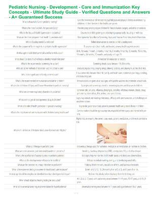 Preview of Pediatric Nursing - Development - Care and Immunization Key Concepts - Ultimate Study Guid