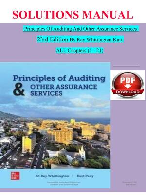 Preview of SOLUTIONS MANUAL for Principles of Auditing & Other Assurance Services: 2024 Release by Ra