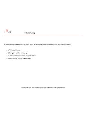 Preview image for ATI Pediatric Nursing Proctored Exam - ME