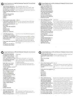 Preview of Human Papillomavirus (HPV) and Molecular Testing for Cervical Cancer | Score 100% | 2026 U