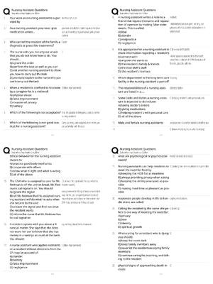 Preview of Nursing Assistant Questions and Answers | Score 100% | 2026 Updated CNA Exam Practice Test