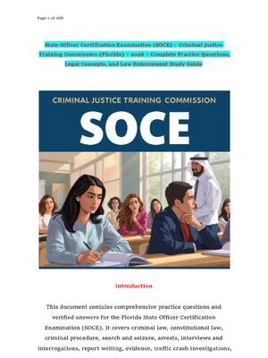 Preview of State Officer Certification Examination (SOCE) – Criminal Justice Training Commission (Flo