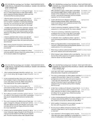 Preview of HESI RN Pharmacology Practice Questions | Score 100% | 2026 Updated Exam Review & Study Gu