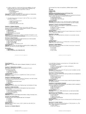 Preview of Pediatric Nursing Practice Questions & Study Guide | Score 100% | 2026 Updated Pediatric N