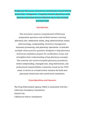 Preview of Walgreens Pharmacy Technician Certification Board (PTCB) Exam Prep | Walgreens | Complete