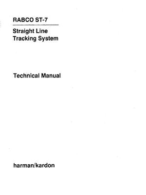 Preview of HARMAN KARDON RAPCO ST-7 technical manual