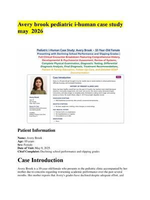 Avery brook pediatric i-human case study may  2026