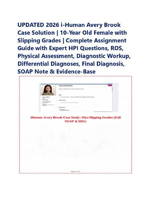 Preview of UPDATED 2026 i-Human Avery Brook  Case Solution | 10-Year Old Female with  Slipping Grades