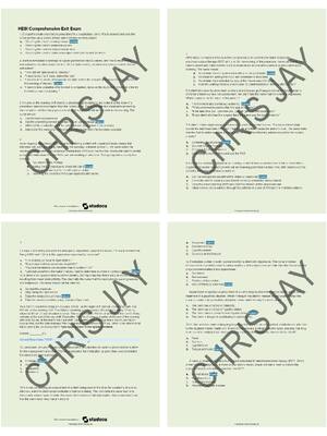 Preview of Medical-Surgical Nursing III (RNSG 2360) Exam Questions and Answers | Test Bank | Score 10