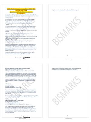 Preview of HESI Medical Surgical Nursing Exam 2026 Past Exam Q&A Insights | Questions and Answers | T