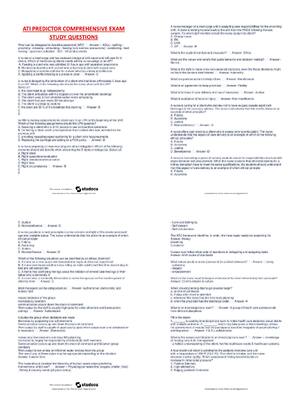 Preview of ATI 14 Comprehensive Exam Study Guide with Q&A | Questions and Answers | Test Bank | Score