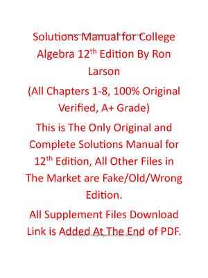 Preview of Solution Manual For College Algebra 12th Edition By Ron Larson