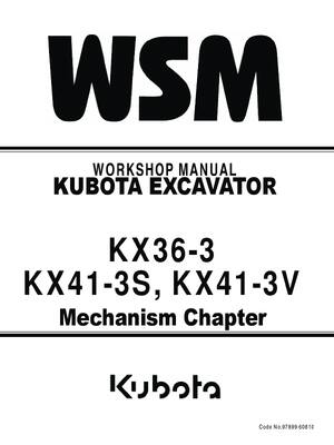 Preview of Kubota KX36-3 KX41-3 KX41-3V Excavator Workshop manual