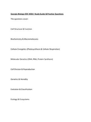 Preview of Georgia Biology EOC 2026 Study Guide & Practice Questions