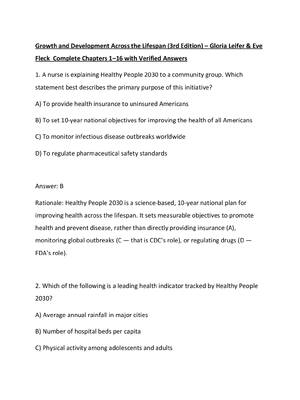 Preview image for Growth and Development Across the Lifespan (3rd Edition) – Gloria Leifer & Eve Fleck  Complete Chapters 1–16 with Verified Answers