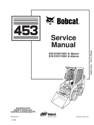Preview of BOBCAT 453 SKID STEER LOADER SERVICE MANUAL