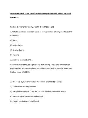 Preview of Illinois State Fire Exam Study Guide Exam Questions and Actual Detailed Answers..