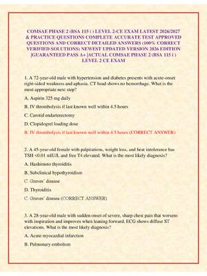 Preview image for COMSAE PHASE 2 (BSA 115 i ) LEVEL 2-CE EXAM LATEST 2026/2027  & PRACTICE QUESTIONS COMPLETE ACCURATE TEST APPROVED QUESTIONS AND CORRECT DETAILED ANSWERS (100% CORRECT VERIFIED SOLUTIONS) NEWEST UPDATED VERSION 2026 EDITION |GUARANTEED PASS A+ |ACTUAL COMSAE PHASE 2 (BSA 115 i ) LEVEL 2 CE EXAM