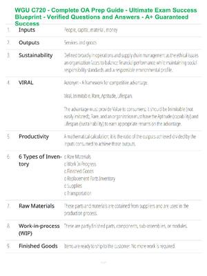 Preview of WGU C720 - Economics - Ultimate Study Guide - Verified Questions and Answers - A+ Guarante