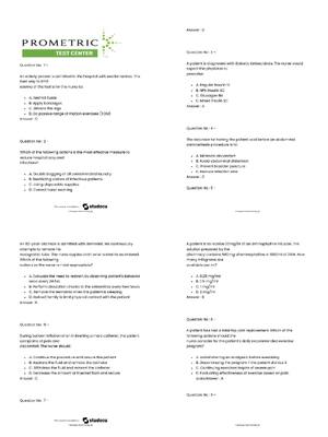 Preview of Prometric QA Bank Nursing Exam Questions & Answers | Score 100% | Latest 2026 Updated Nurs