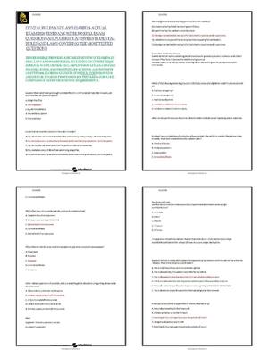 Preview of FL Dental Laws & Rules Exam 2026 Test Bank with 300 Questions | Score 100% | Latest Florid