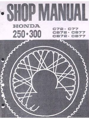 Preview of Honda 250 . 300 C72. C77. CS72. CS77. CB72. CB77 shop manual