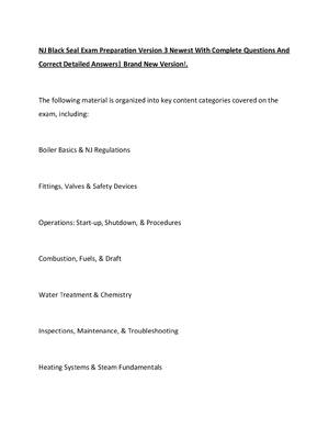 Preview of NJ Black Seal Exam Preparation Version 3 Newest With Complete Questions And Correct Detail