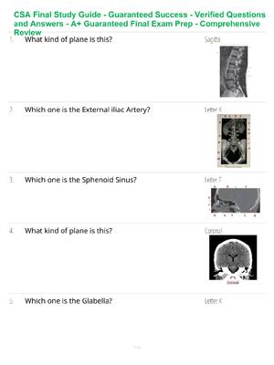 Preview of CSA Final Study Guide - Guaranteed Success - Verified Questions and Answers - A+ Guarantee