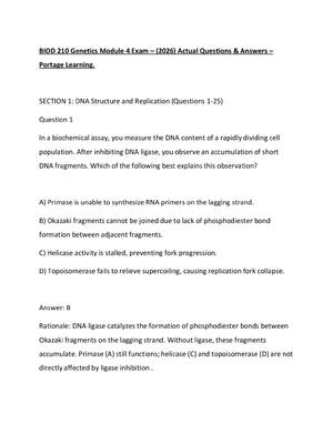 Preview of BIOD 210 Genetics Module 4 Exam – (2026) Actual Questions &amp; Answers – Portage Learning.